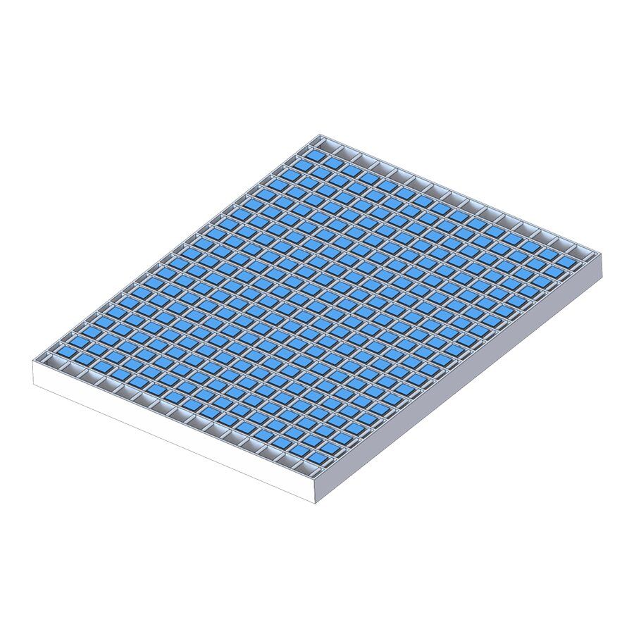 Pozinkovaná kartáčová vstupní rohož pro vysokozdvižné vozíky FLOMA FLT-PRM - délka 79,3 cm, šířka 60 cm, výška 5 cm