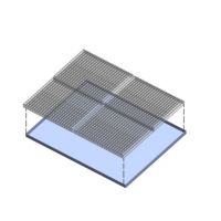 Ocelový pozinkovaný rám s odtokovou vanou pro kartáčové podlahové rošty FLOMA - délka 159,7 cm, šířka 121,2 cm a výška 4 cm