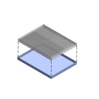 Ocelový pozinkovaný rám s odtokovou vanou pro kartáčové podlahové rošty FLOMA - délka 60,9 cm, šířka 80,2 cm a výška 5 cm