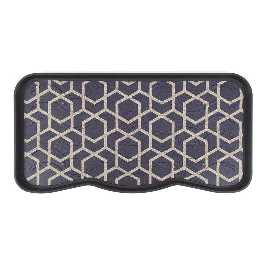 Plastový odkapávač na boty FLOMA Geo Lattice - délka 38 cm, šířka 75 cm a výška 2,1 cm