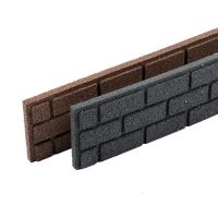Šedý gumový zahradní obrubník FLOMA Bricks - délka 120 cm, šířka 2,3 cm, výška 15 cm