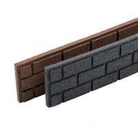 Šedý gumový zahradní obrubník FLOMA Bricks - délka 120 cm, šířka 2 cm, výška 15 cm