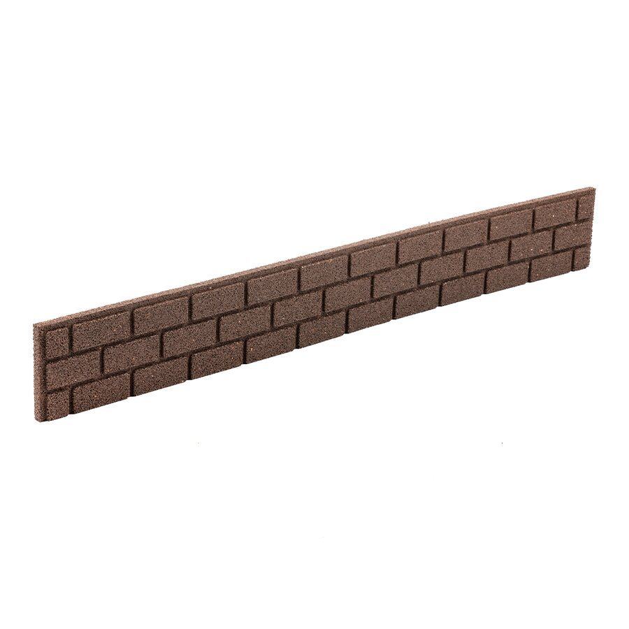 Šedý gumový zahradní obrubník FLOMA Bricks - délka 120 cm, šířka 2 cm, výška 15 cm