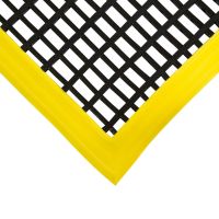 Černo-žlutá univerzální protiskluzová olejivzdorná rohož (mřížka 22 x 10 mm) - délka 120 cm, šířka 60 cm, výška 1,2 cm