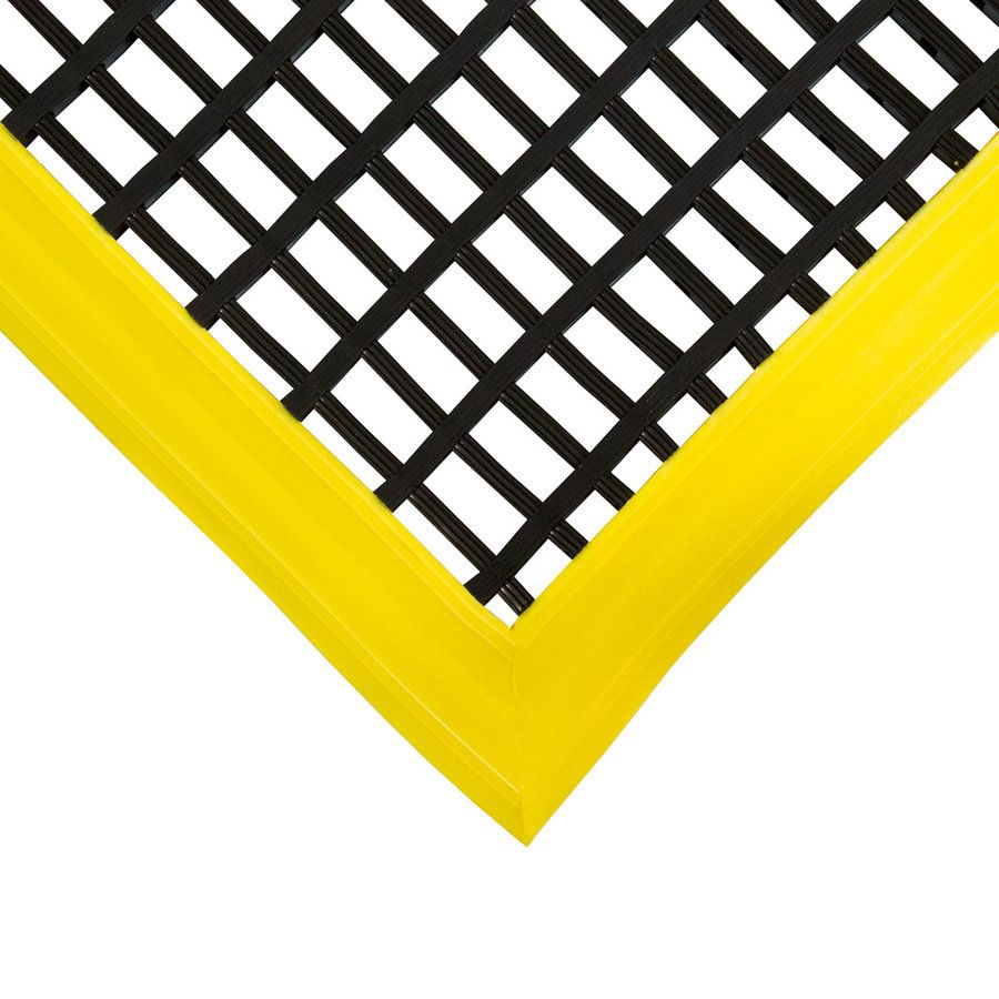 Černo-žlutá univerzální protiskluzová olejivzdorná rohož (mřížka 22 x 10 mm) - délka 150 cm, šířka 100 cm, výška 1,2 cm F