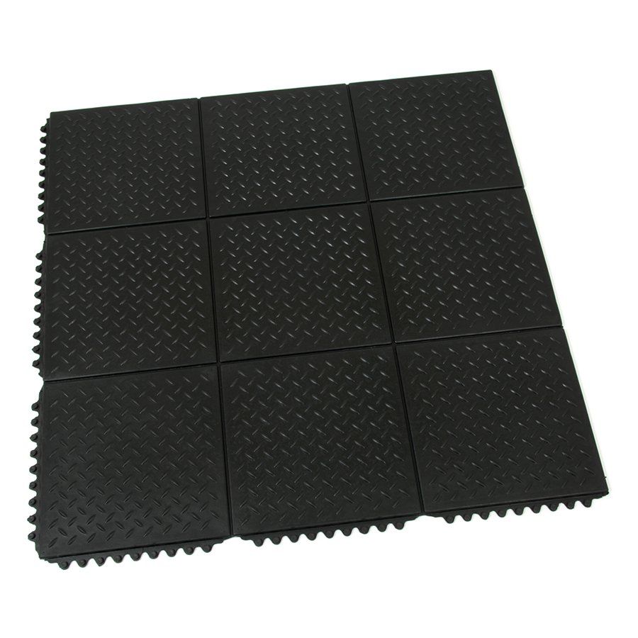 Gumová protiúnavová rohož FLOMA Diamond Plate Tile - délka 91 cm, šířka 91 cm, výška 1,4 cm
