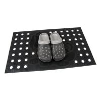 Gumová čistící děrovaná venkovní vstupní rohož FLOMA Dog - délka 45 cm, šířka 75 cm a výška 0,7 cm