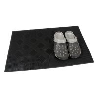 Gumová čisticí venkovní vstupní rohož FLOMA Squares - délka 45 cm, šířka 75 cm, výška 0,7 cm