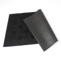 Gumová čisticí venkovní vstupní rohož FLOMA Squares - délka 45 cm, šířka 75 cm, výška 0,7 cm