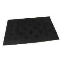 Gumová čistící venkovní vstupní rohož FLOMA Squares - délka 45 cm, šířka 75 cm, výška 0,7 cm