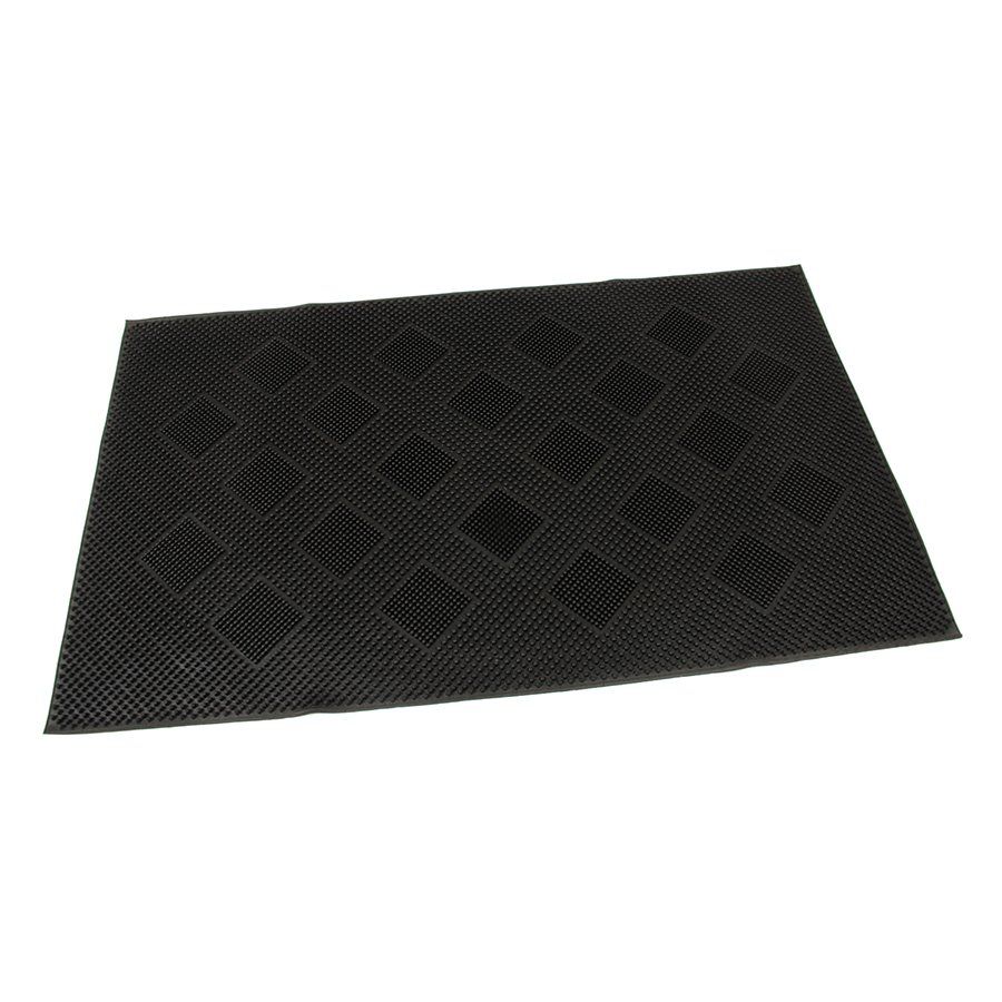 Gumová čisticí venkovní vstupní rohož FLOMA Squares - délka 45 cm, šířka 75 cm, výška 0,7 cm
