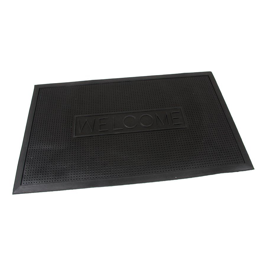Gumová čistící venkovní vstupní rohož FLOMA Welcome - Brush - délka 45 cm, šířka 75 cm a výška 0,6 cm