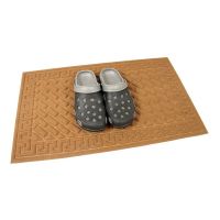 Hnědá textilní venkovní čisticí vstupní rohož FLOMA Bricks - Deco - délka 45 cm, šířka 75 cm, výška 1 cm