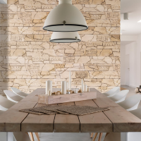 ROH Kamenný obklad NUEVO krémovo hnědá 230x145x100x25 mm Sádra balení 1,2bm Steinblau