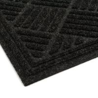 Antracitová textilní gumová čistící vstupní rohož FLOMA Parquet - délka 60 cm, šířka 90 cm a výška 1,1 cm