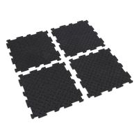 Černá gumová puzzle modulová dlažba Alpha (diamant) - délka 30 cm, šířka 30 cm, výška 0,7 cm - 10 ks