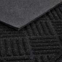 Černá textilní gumová čistící vstupní rohož FLOMA Parquet - délka 60 cm, šířka 90 cm a výška 1,1 cm