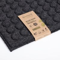 Černá textilní gumová čistící vstupní rohož FLOMA Rounds - délka 45 cm, šířka 75 cm a výška 1,1 cm