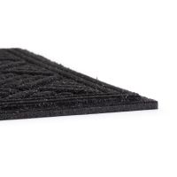 Černá textilní gumová čistící vstupní rohož FLOMA Parquet - délka 60 cm, šířka 90 cm a výška 1,1 cm