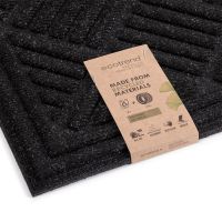 Černá textilní gumová čistící vstupní rohož FLOMA Parquet - délka 60 cm, šířka 90 cm a výška 1,1 cm