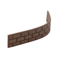 Hnědý gumový zahradní obrubník FLOMA Bricks - délka 120 cm, šířka 2 cm, výška 15 cm