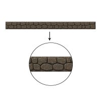 Hnědý gumový zahradní obrubník FLOMA Rockwall - délka 122 cm, šířka 5,1 cm, výška 8,9 cm