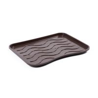 Hnědý plastový odkapávač na boty FLOMA Waves - délka 38 cm, šířka 50 cm a výška 1,7 cm