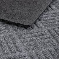 Šedá textilní gumová vstupní rohož FLOMA Parquet - délka 60 cm, šířka 90 cm, výška 1,1 cm