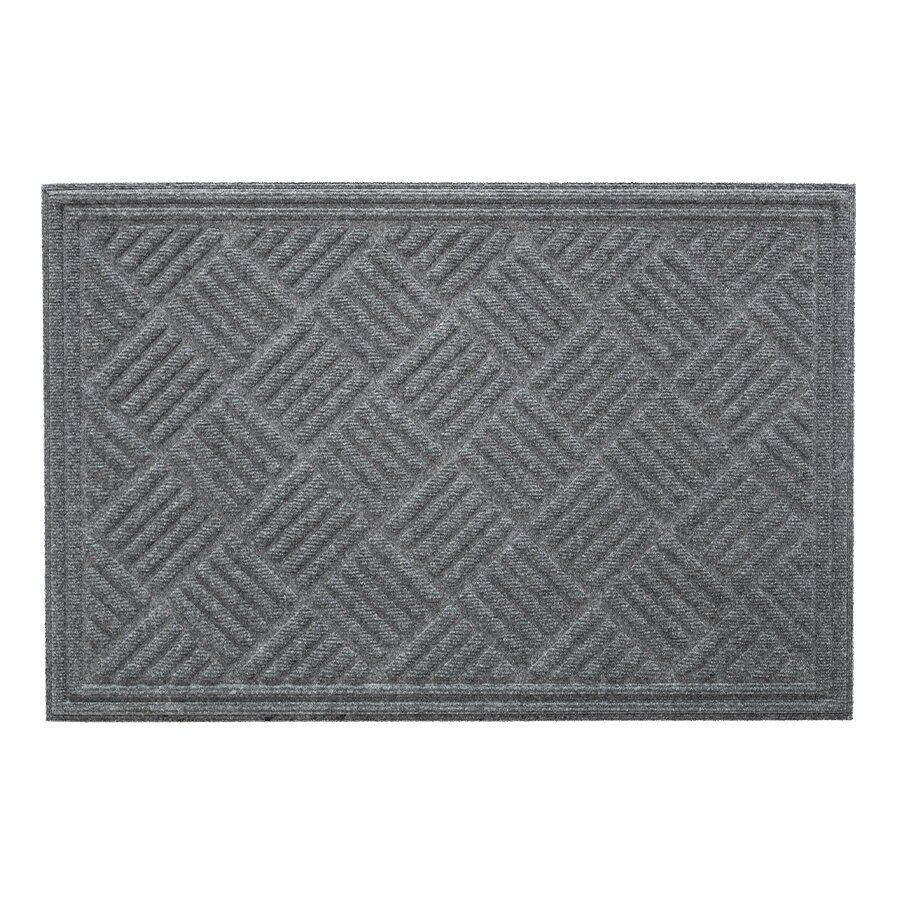 Šedá textilní gumová vstupní rohož FLOMA Parquet - délka 60 cm, šířka 90 cm, výška 1,1 cm