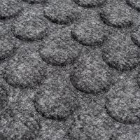 Šedá textilní gumová čistící vstupní rohož FLOMA Rounds - délka 45 cm, šířka 75 cm a výška 1,1 cm
