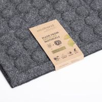 Šedá textilní gumová čistící vstupní rohož FLOMA Rounds - délka 45 cm, šířka 75 cm a výška 1,1 cm