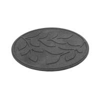Šedý gumový zahradní nášlap FLOMA Leaves - délka 45 cm, šířka 45 cm, výška 1,9 cm