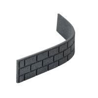 Šedý gumový zahradní obrubník FLOMA Bricks - délka 120 cm, šířka 2 cm a výška 9 cm