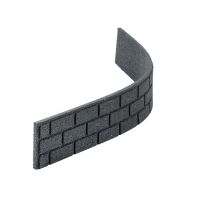 Šedý gumový zahradní obrubník FLOMA Bricks - délka 120 cm, šířka 2 cm, výška 9 cm