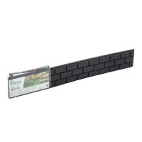 Šedý gumový zahradní obrubník FLOMA Bricks - délka 120 cm, šířka 2 cm, výška 9 cm