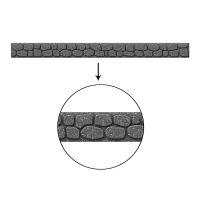 Šedý gumový zahradní obrubník FLOMA Rockwall - délka 122 cm, šířka 5,1 cm a výška 8,9 cm