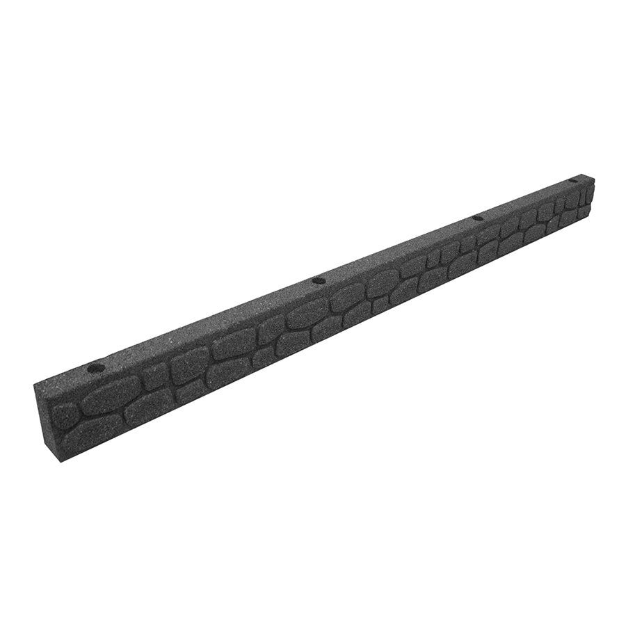 Šedý gumový zahradní obrubník FLOMA Rockwall - délka 122 cm, šířka 5,1 cm a výška 8,9 cm
