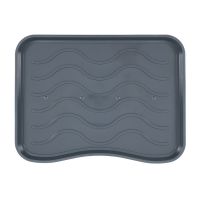 Šedý plastový odkapávač na boty FLOMA Waves - 38 x 50 x 1,7 cm