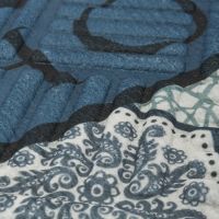 Textilní gumová vstupní rohož FLOMA Blue Tiles - délka 45 cm, šířka 75 cm, výška 1,1 cm
