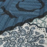 Textilní gumová vstupní rohož FLOMA Blue Tiles - délka 45 cm, šířka 75 cm, výška 1,1 cm