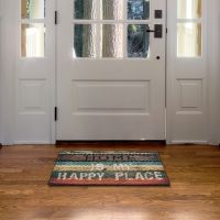 Textilní gumová vstupní rohož FLOMA Happy Place - délka 45 cm, šířka 75 cm, výška 1,1 cm