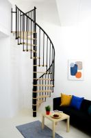 Interiérové schody Berlin 120x309 cm - buk, černé zábradlí Minka