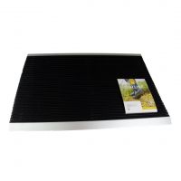 Antracitová venkovní čistící kartáčová vstupní rohož FLOMA Outline - délka 70 cm, šířka 100 cm, výška 2,2 cm