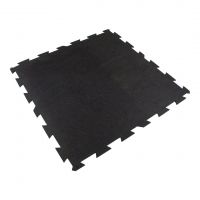 Černá gumová modulová puzzle dlažba (okraj) FLOMA FitFlo SF1050 - délka 100 cm, šířka 100 cm, výška 1 cm