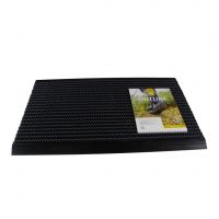 Černá venkovní čisticí kartáčová vstupní rohož FLOMA Outline - délka 50 cm, šířka 80 cm, výška 2,2 cm