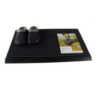 Černá venkovní čisticí kartáčová vstupní rohož FLOMA Outline - délka 50 cm, šířka 80 cm, výška 2,2 cm