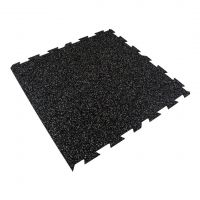 Černo-bílá gumová podlahová deska (puzzle - střed) FLOMA FitFlo SF1050 - délka 95,6 cm, šířka 95,6 cm, výška 0,8 cm