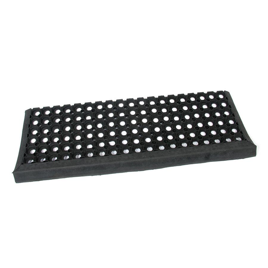 Gumová schodová rohož FLOMA Honeycomb Step - délka 25 cm, šířka 75 cm, výška 1,6 cm