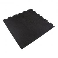 Černá gumová podlahová deska (puzzle - roh) FLOMA FitFlo SF1050 - délka 95,6 cm, šířka 95,6 cm, výška 1,6 cm