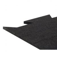 Černá gumová podlahová deska (puzzle - roh) FLOMA FitFlo SF1050 - délka 95,6 cm, šířka 95,6 cm, výška 1,6 cm